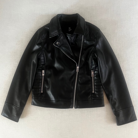 🖤 Mini Style Icon Alert! 🖤 Art Class Faux Leather Moto Jacket - Girls size (S) - Picture 4 of 12